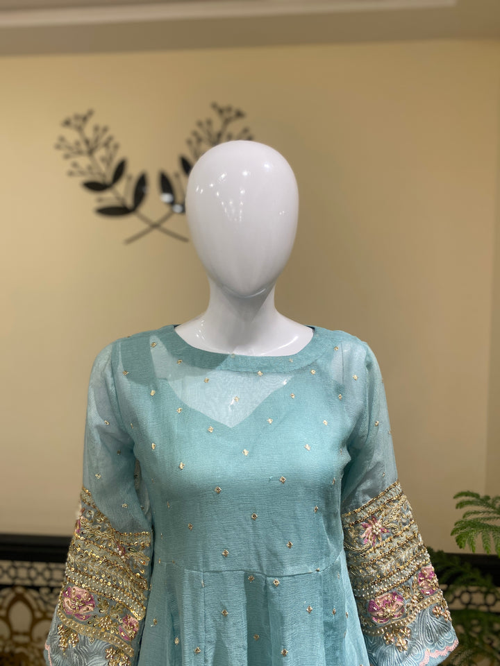 Stitched 2pc Cotton Net- Hand Embellished