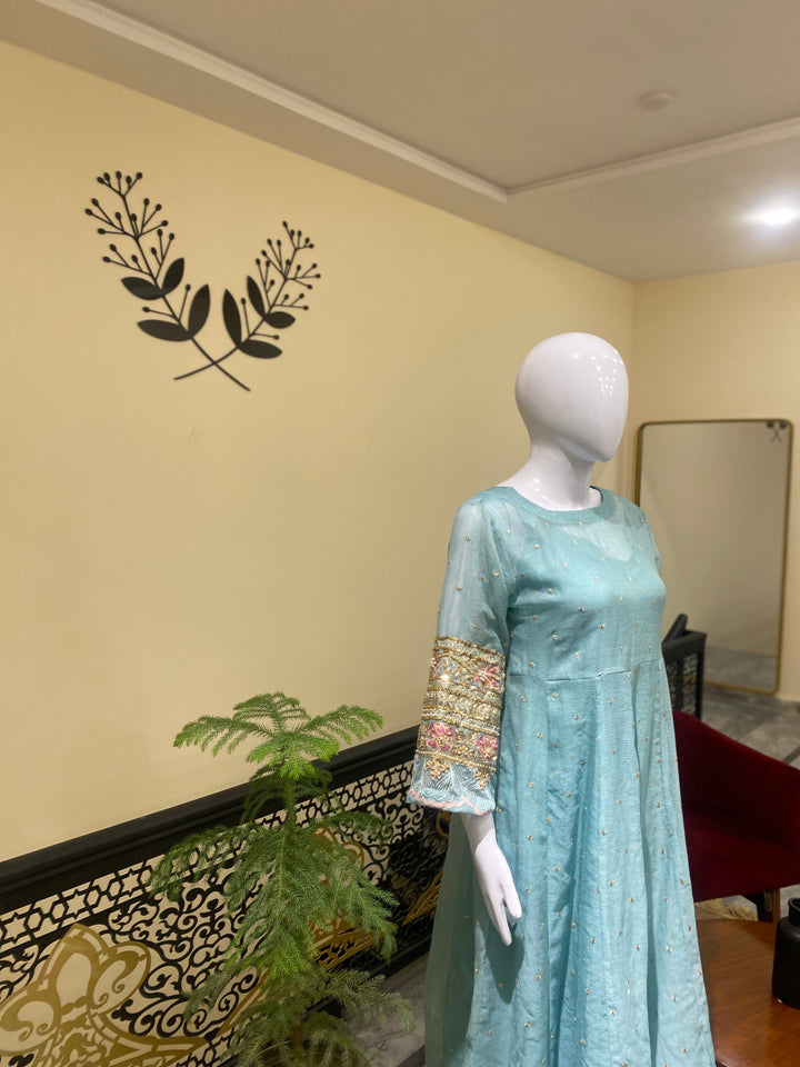 Stitched 2pc Cotton Net- Hand Embellished