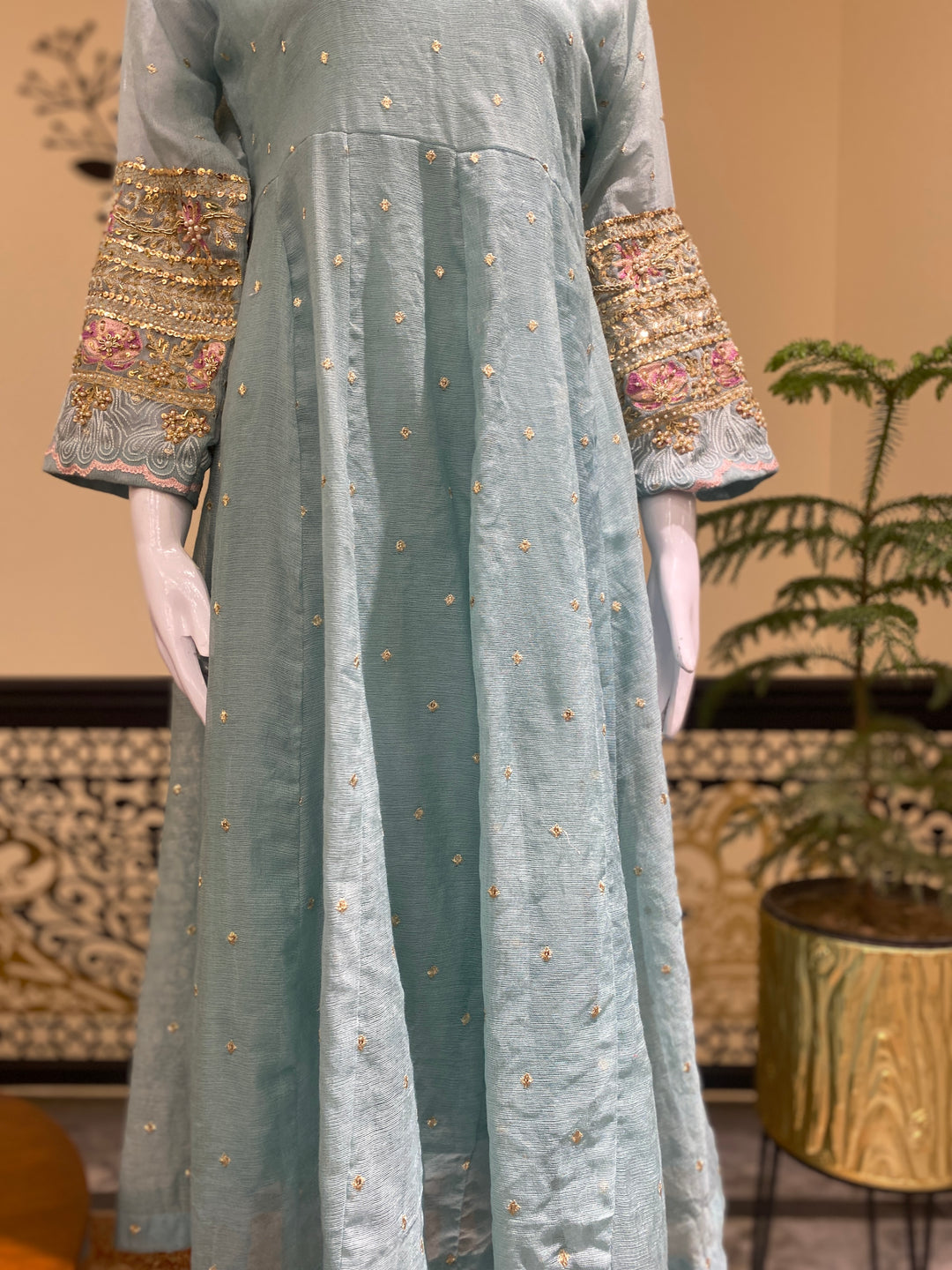 Stitched 2pc Cotton Net- Hand Embellished