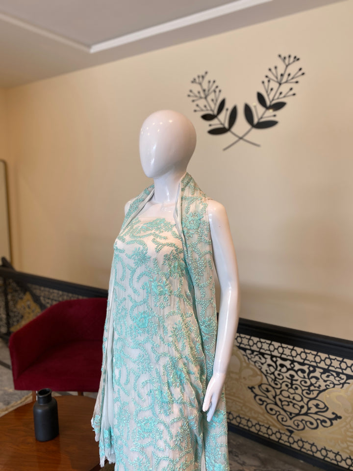 Unstitched 2pc Chiffon- Hand Embroided