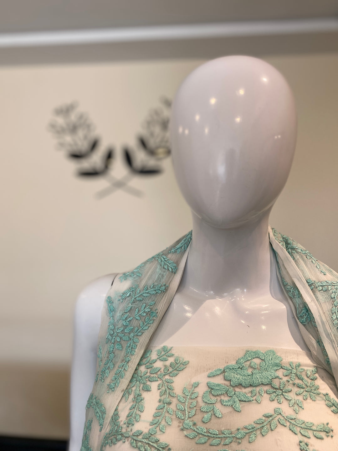Unstitched 2pc Chiffon- Hand Embroided