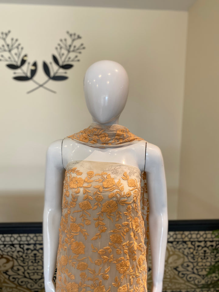 Unstitched 2pc Chiffon- Hand Embroided