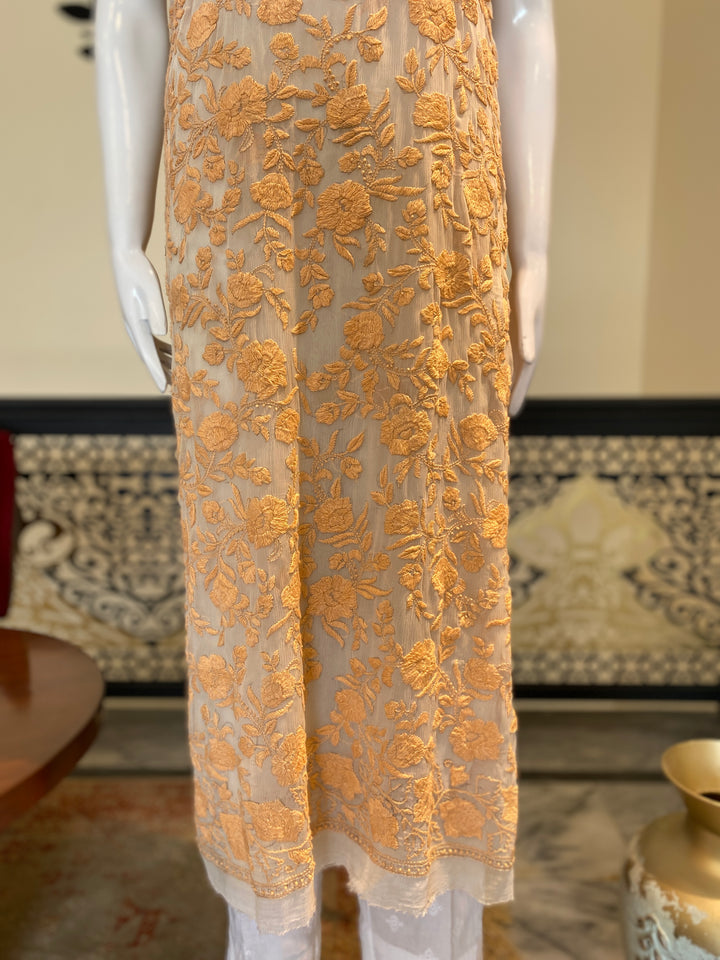Unstitched 2pc Chiffon- Hand Embroided