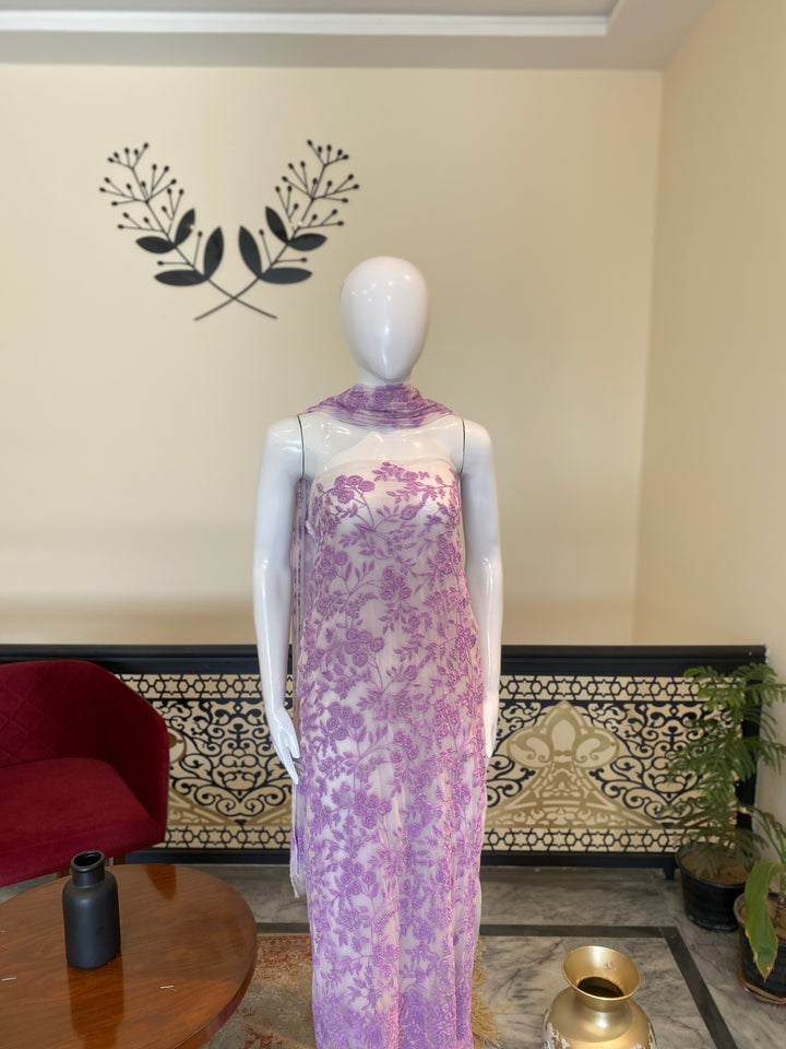 Unstitched 2pc Chiffon- Hand Embroided