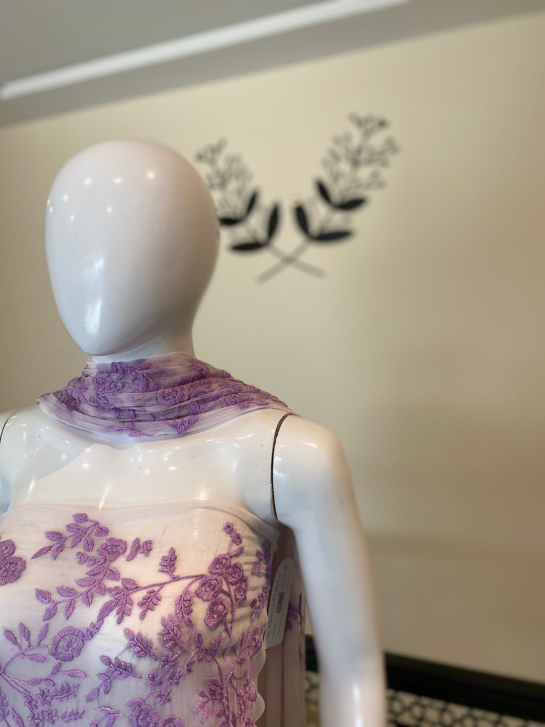Unstitched 2pc Chiffon- Hand Embroided