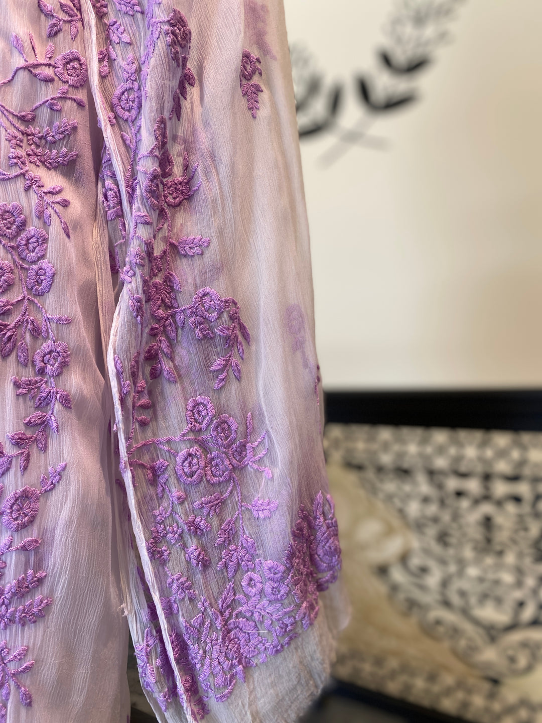 Unstitched 2pc Chiffon- Hand Embroided