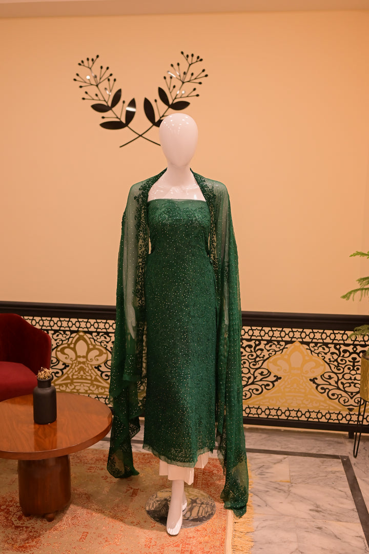 Unstitched Chiffon-Mukesh & Threadwork