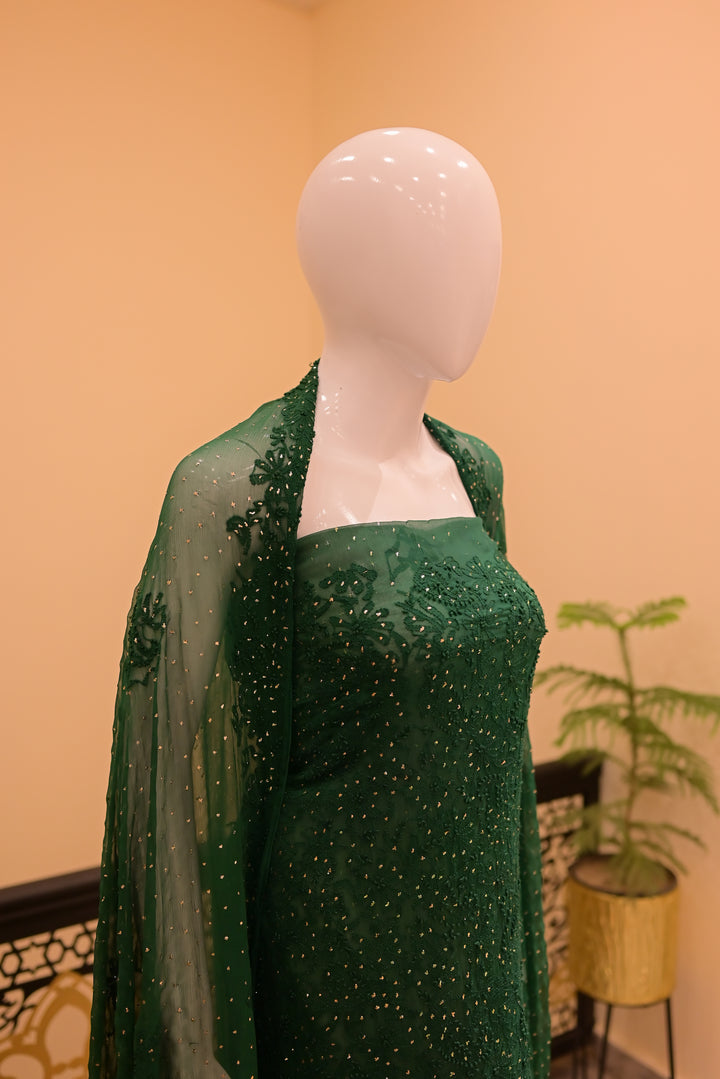 Unstitched Chiffon-Mukesh & Threadwork