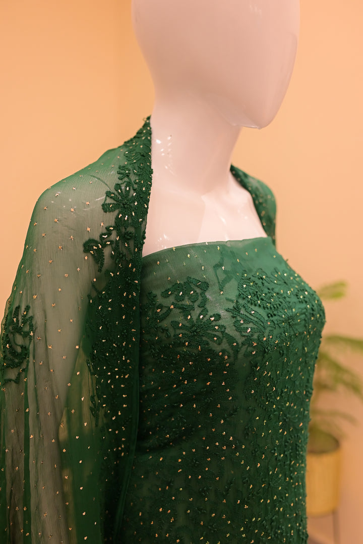 Unstitched Chiffon-Mukesh & Threadwork