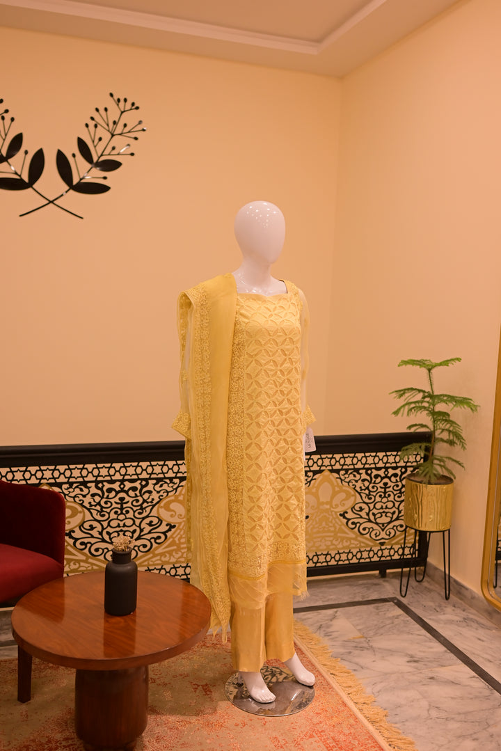 Yellow Block Print Dress