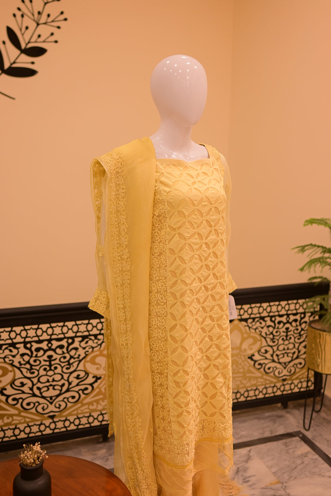 Yellow Block Print Dress