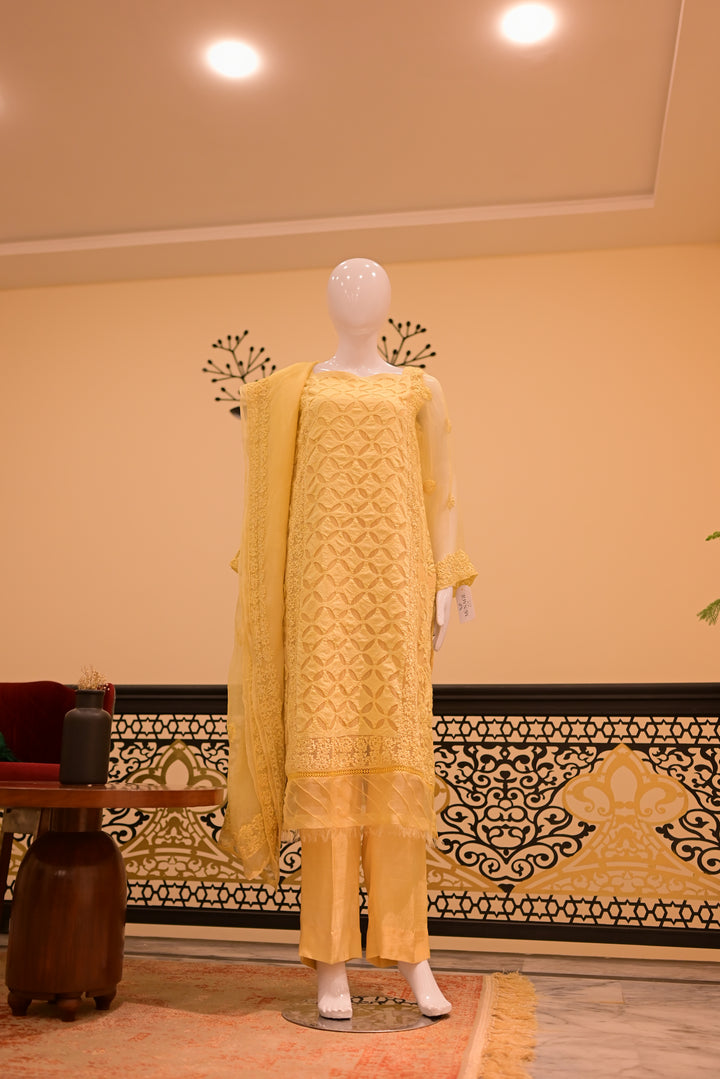 Yellow Block Print Dress
