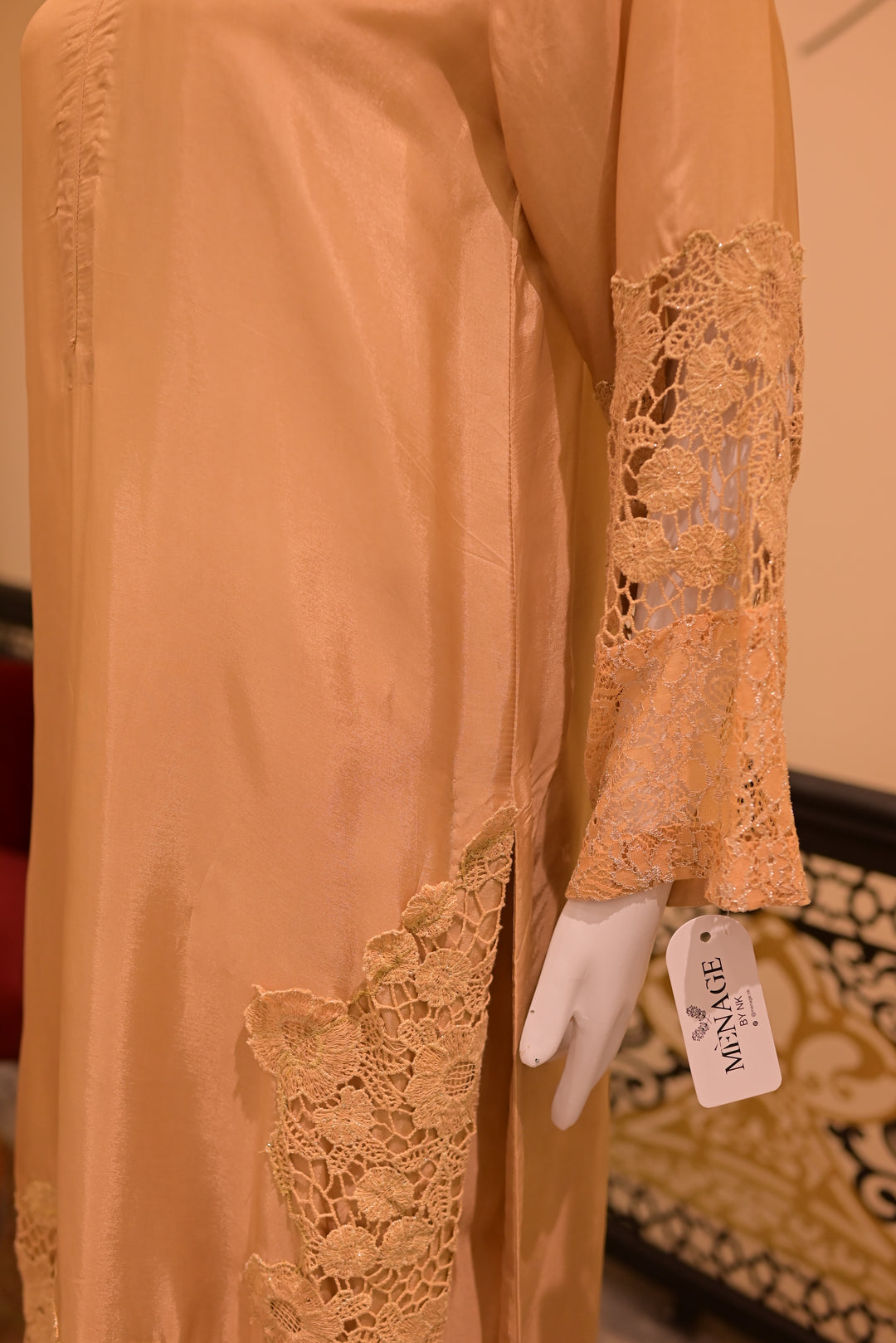 Stitched Silk 2pc cutwork-skin