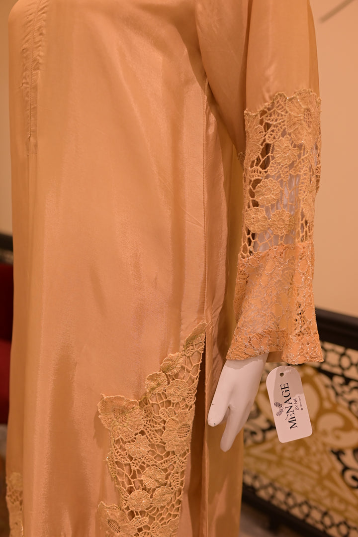 Stitched Silk 2pc cutwork-skin