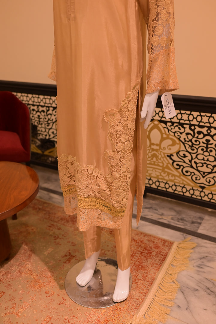 Stitched Silk 2pc cutwork-skin