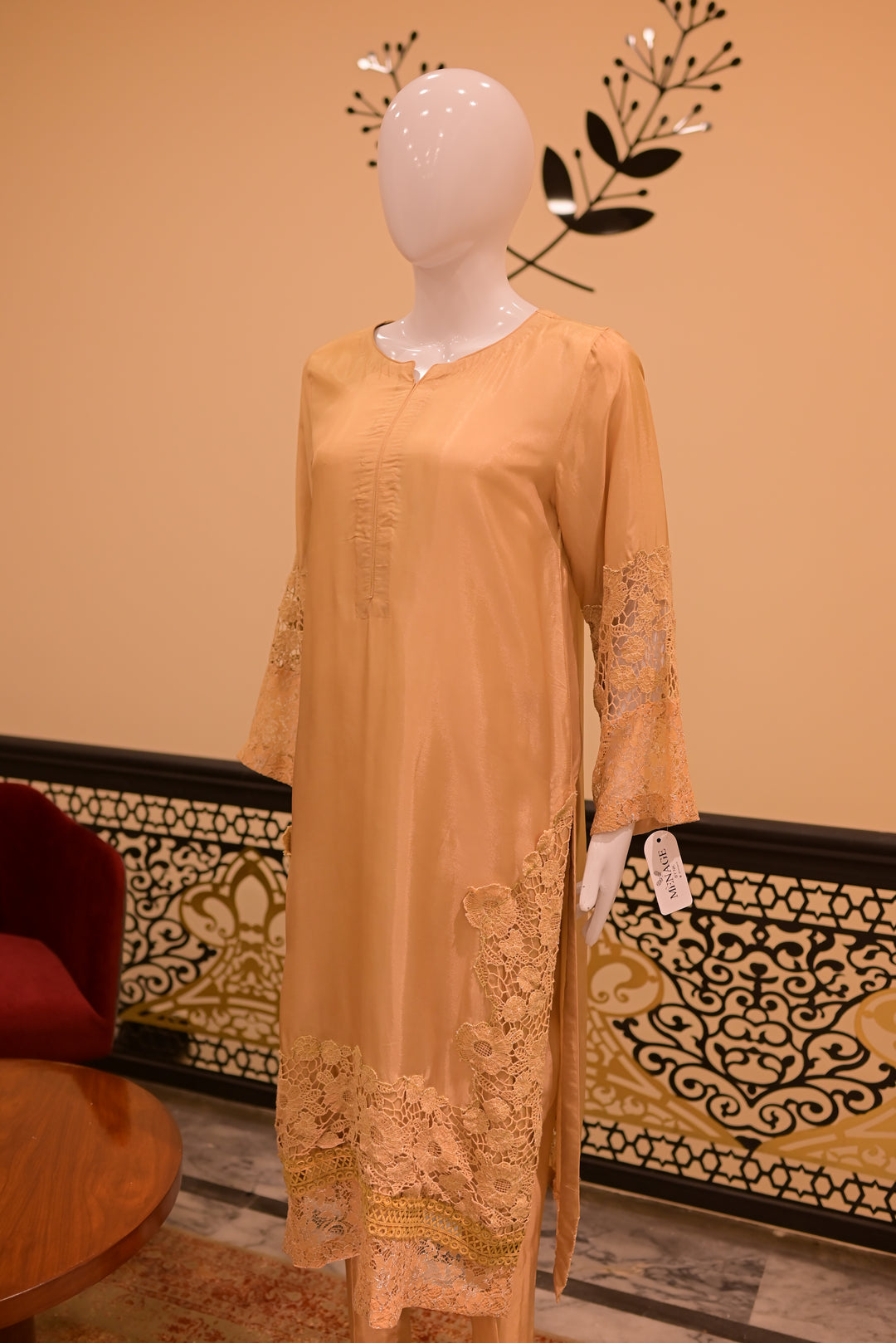 Stitched Silk 2pc cutwork-skin