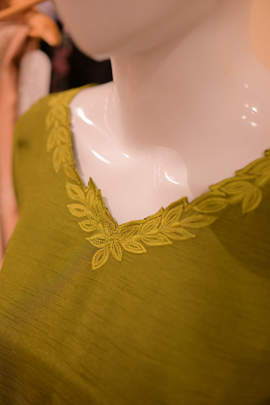 Stitched Raw Silk Cutwork-Rust