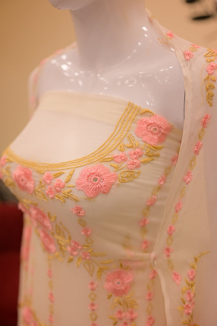 Unstitched  Gota Mukesh 2pc-Rose Gold