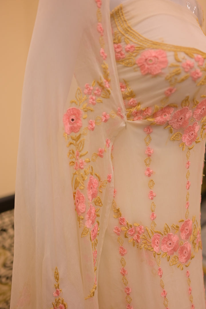 Unstitched  Gota Mukesh 2pc-Rose Gold