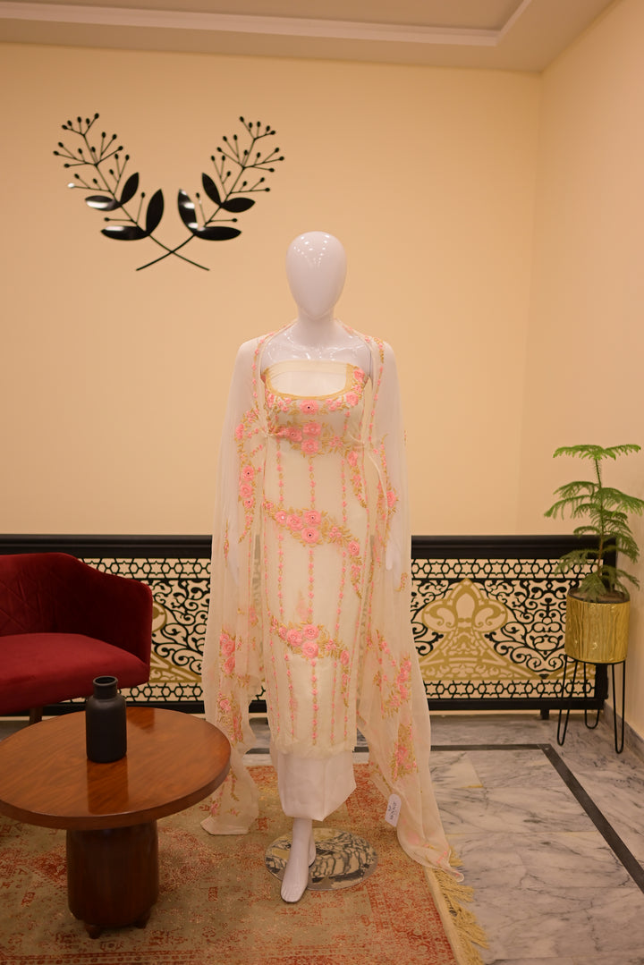 Unstitched  Gota Mukesh 2pc-Rose Gold