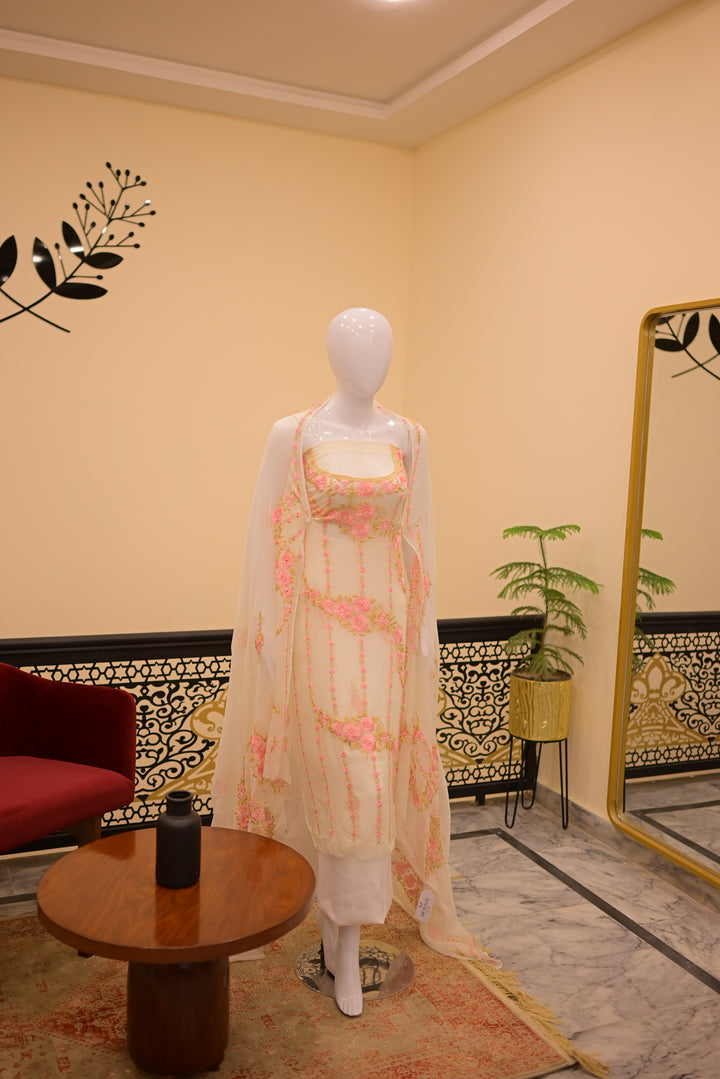 Unstitched  Gota Mukesh 2pc-Rose Gold