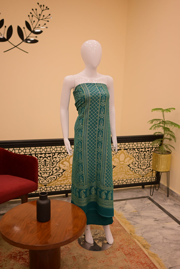 Unstitched 2pc Chickenkari Golden-green