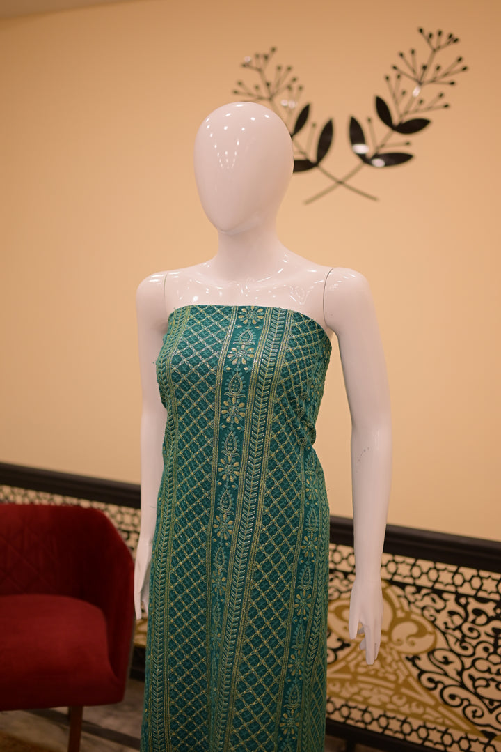 Unstitched 2pc Chickenkari Golden-green