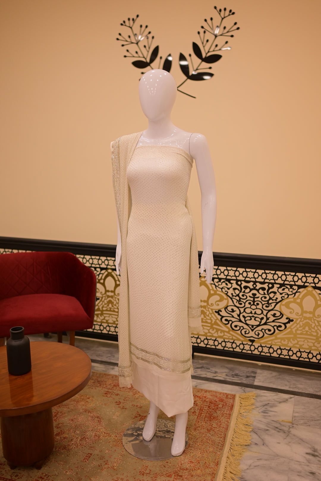 Chawal Dana Mukesh Shirt+dupatta