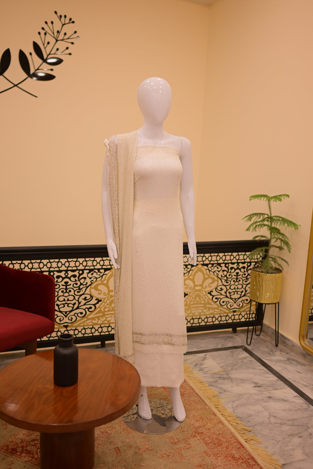 Chawal Dana Mukesh Shirt+dupatta