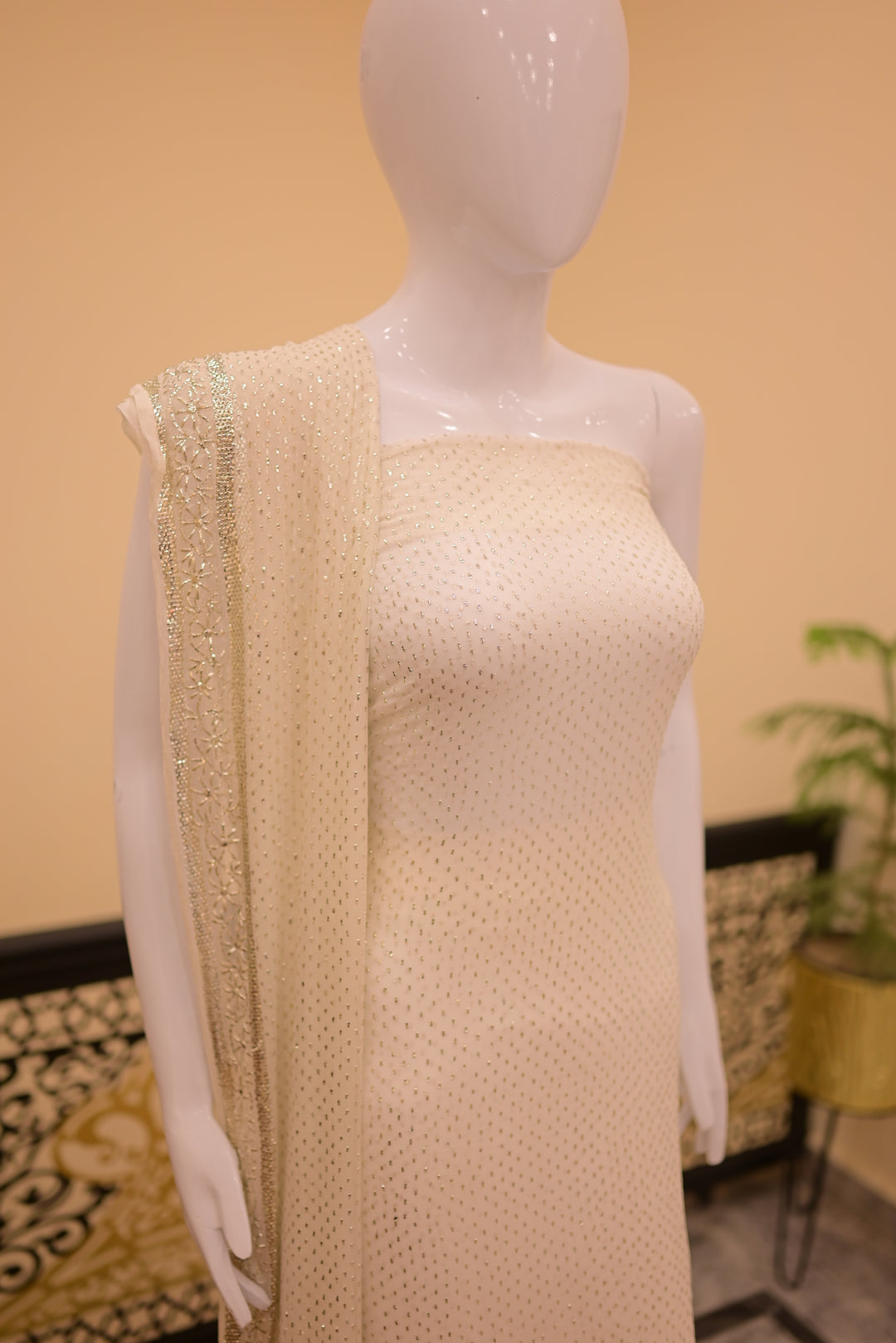 Chawal Dana Mukesh Shirt+dupatta